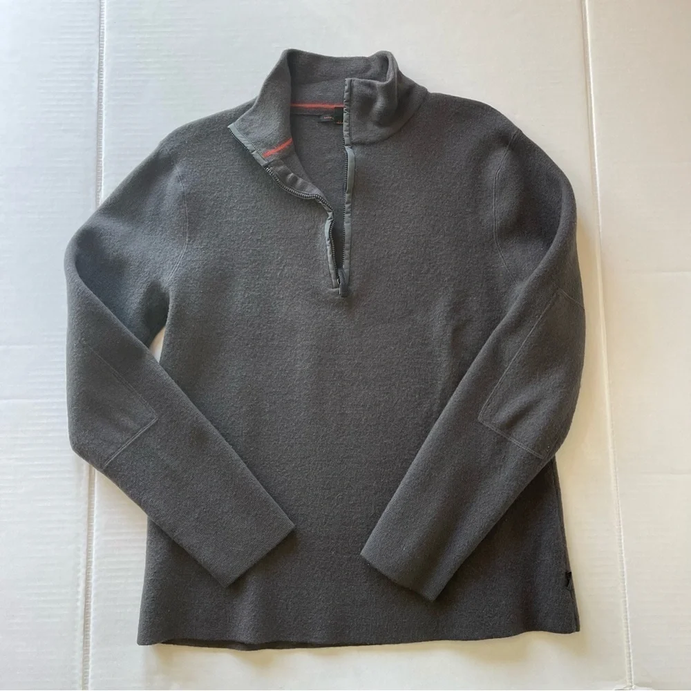 Banana Republic Merino Half Zip Sweater Dark Grey Men size Large